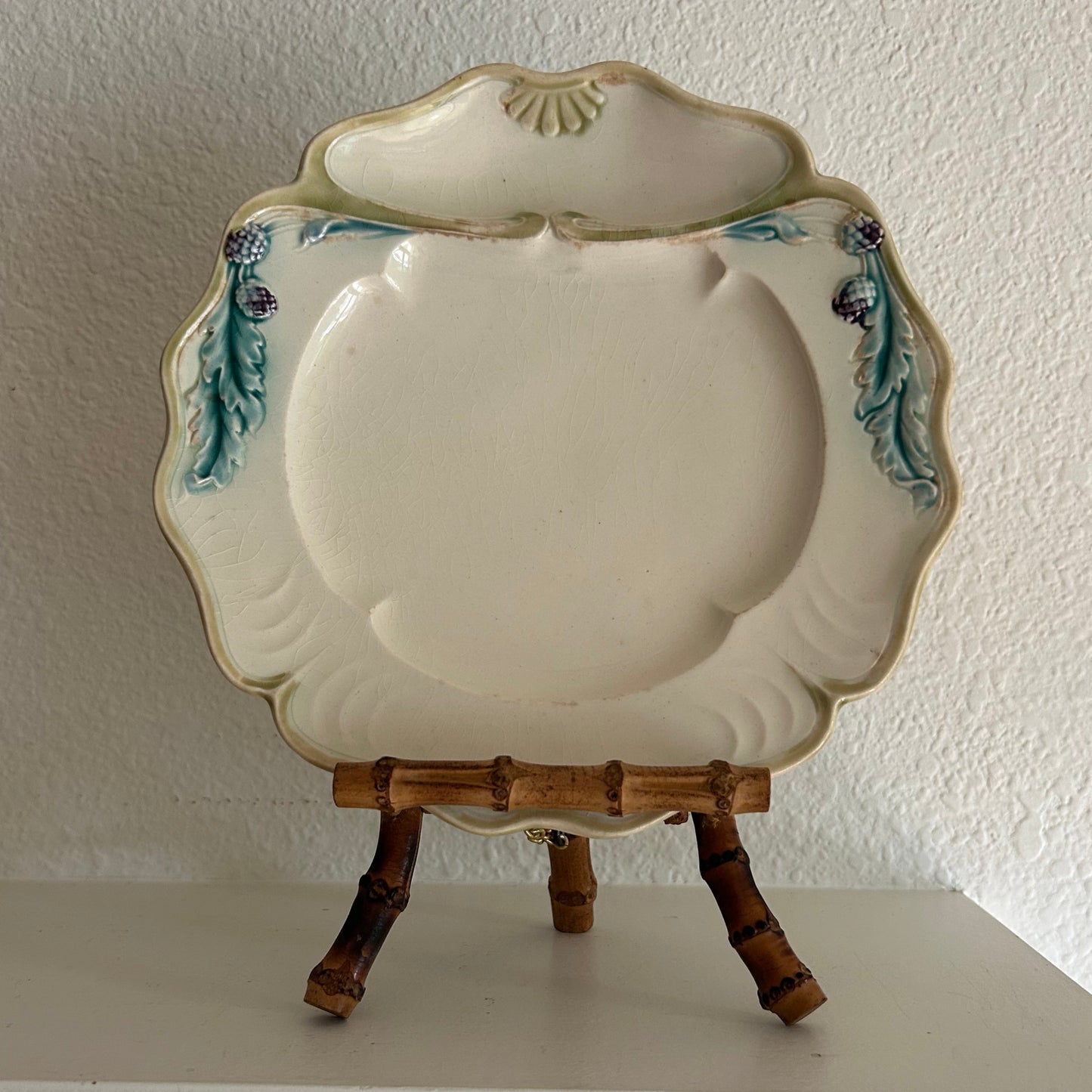 9” Antique French Fives-Lille Asparagus Plate