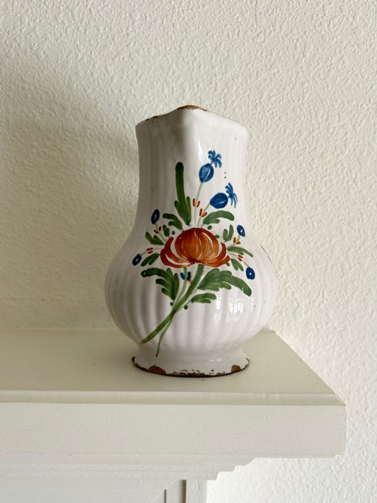 Provence - 8” Antique French Faience Pitcher