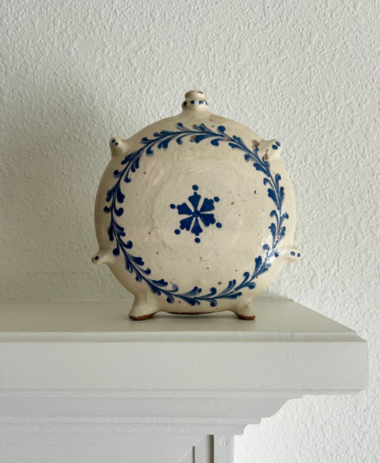 Provence - 7.5” x 7.5” Antique French Faience Canteen/Flask