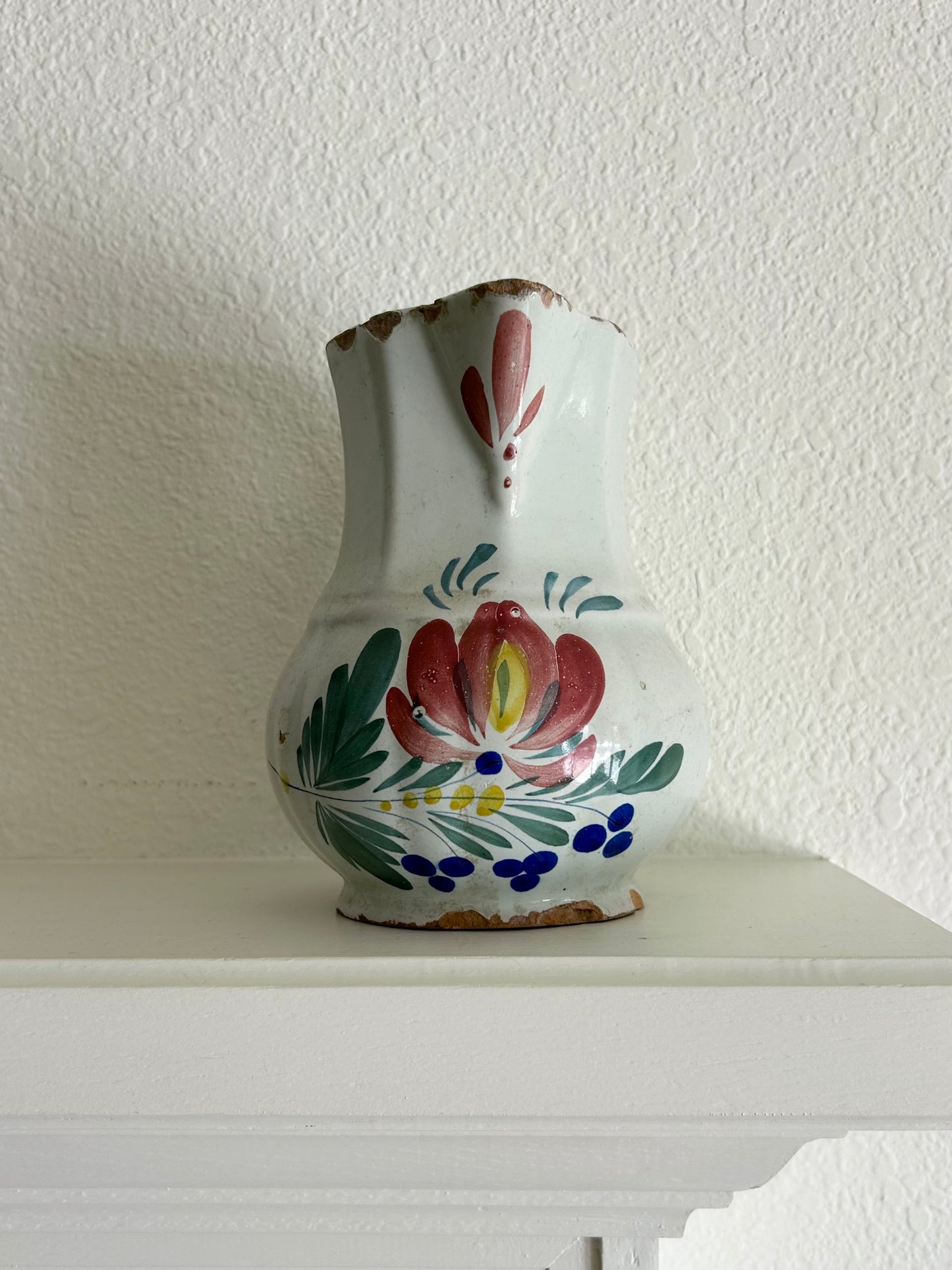 Provence - 8” Antique French Faience Pitcher