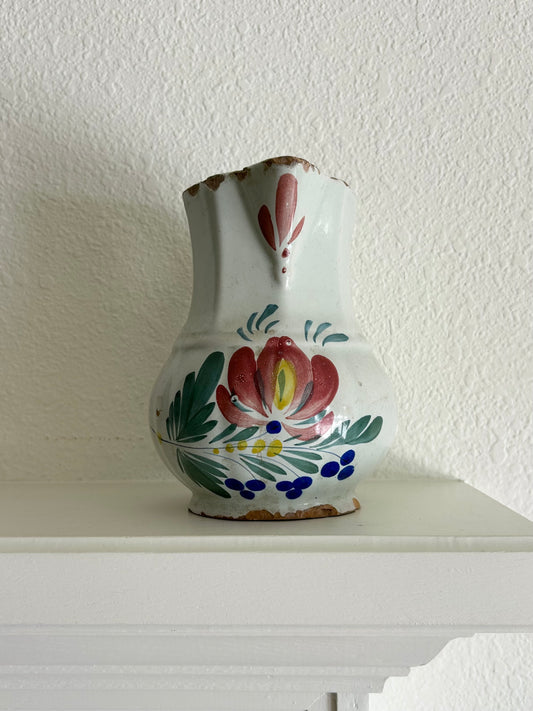 Provence - 8” Antique French Faience Pitcher
