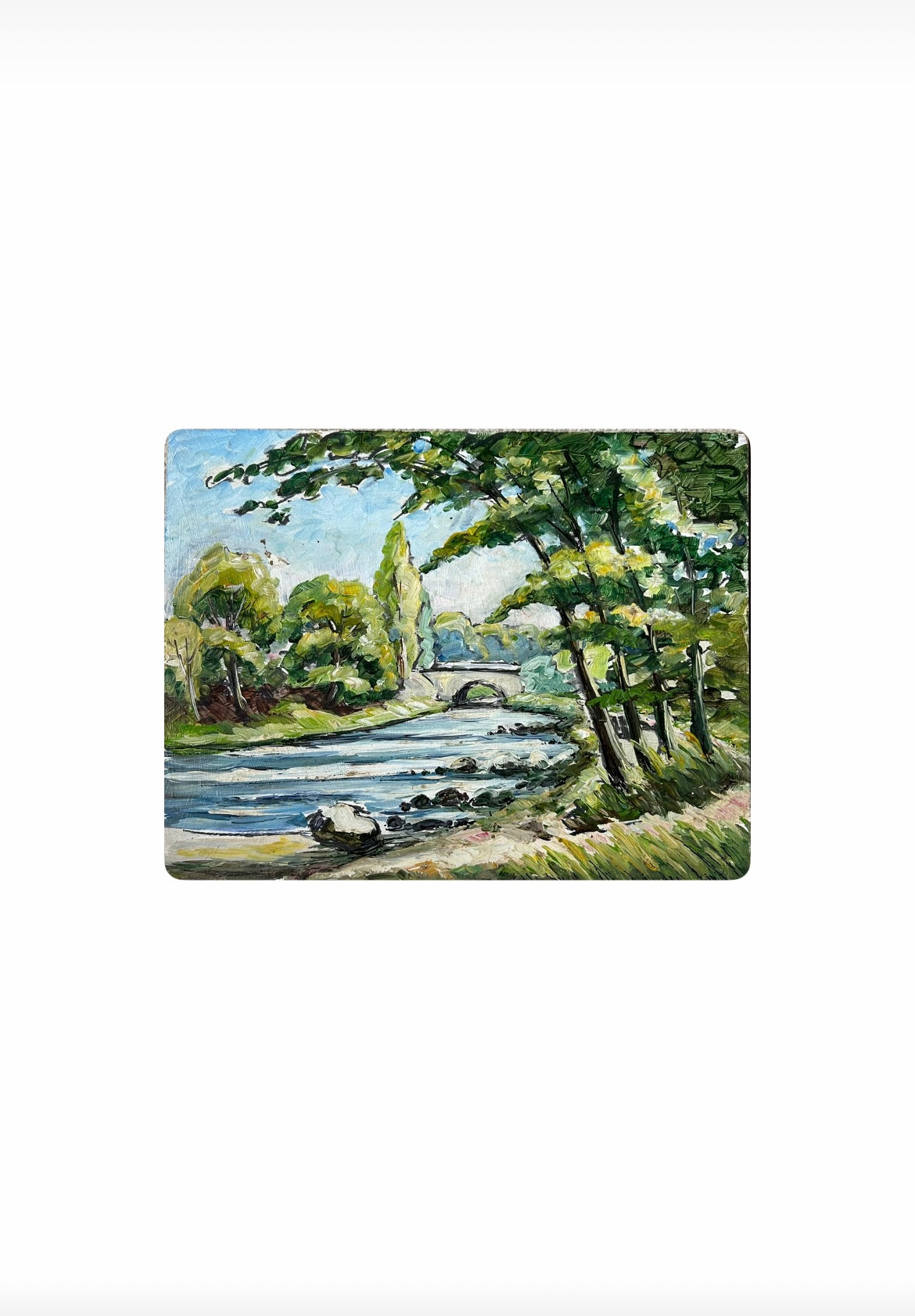 Paris-16” x 19” Oil on Board with Gold Leaf Frame