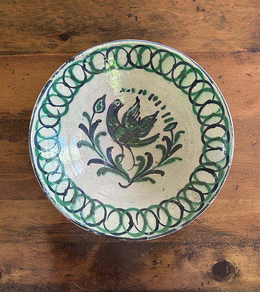 Provence - 15” x 5” 19th Century Spanish Fajalauza Lebrillo Bowl