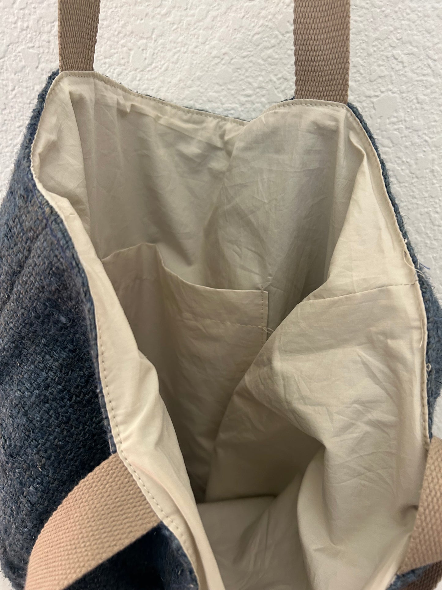 Provence - 16”W x 15” Italian Handmade Linen Bag Blue