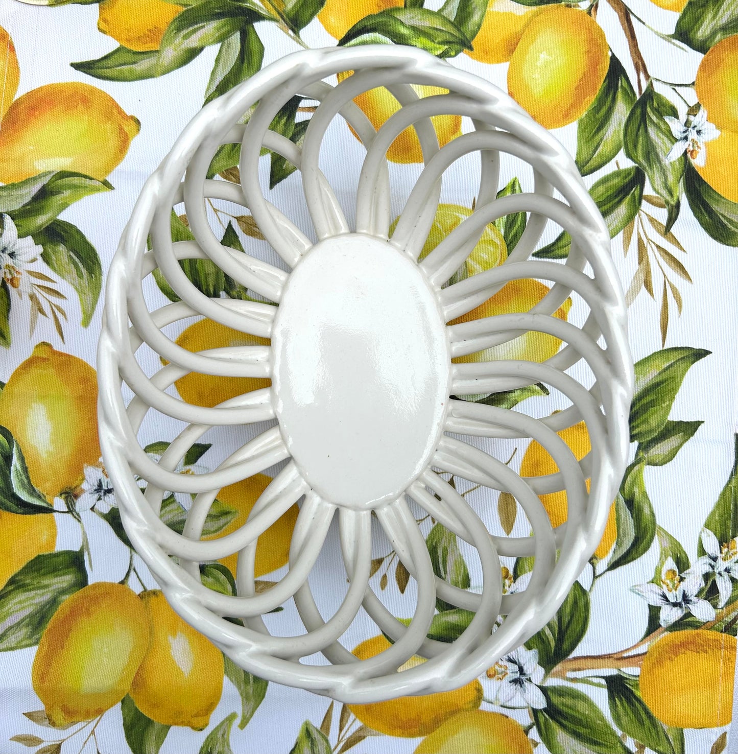 10” x 5” Italian Ceramic Woven Bowl