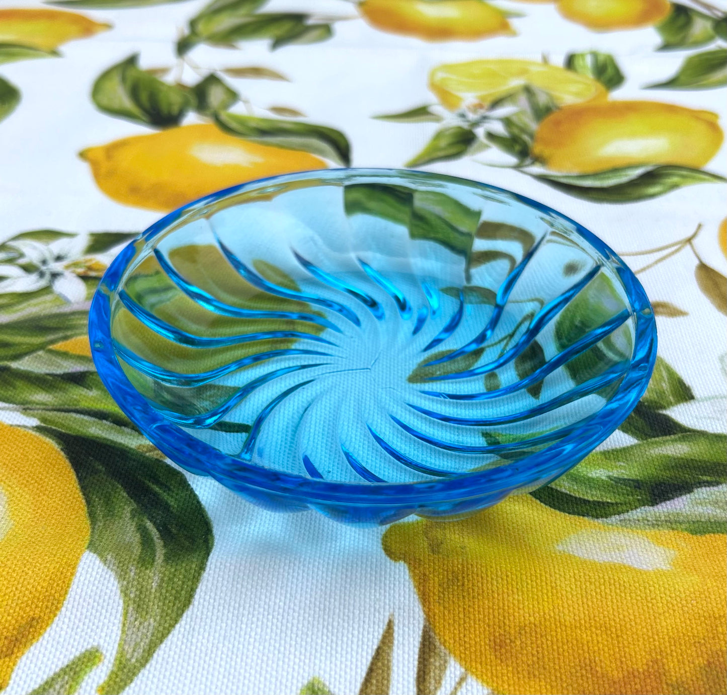 5” Vintage Blue Glass Trinket Dish