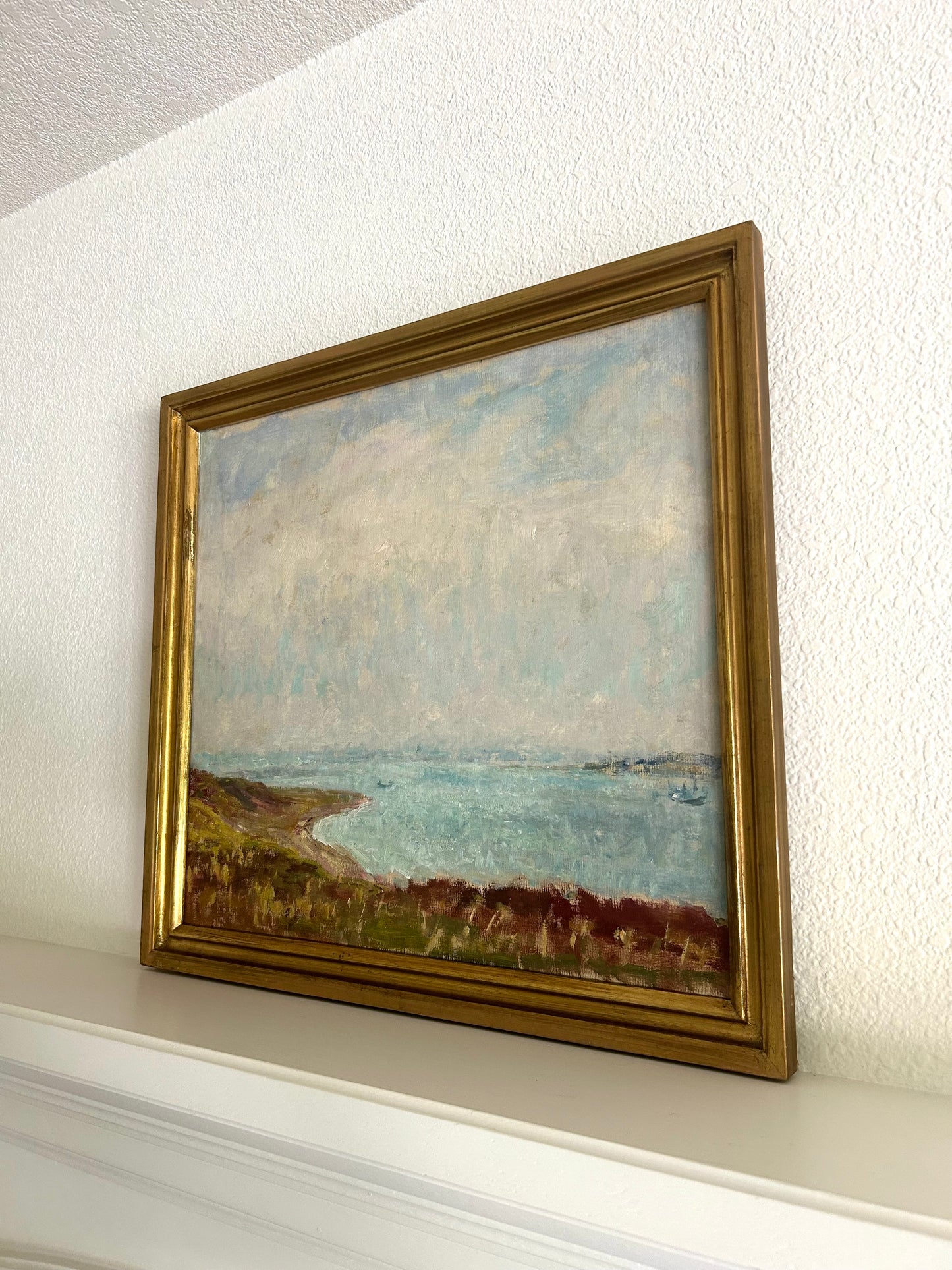 24” x 22.5” Vintage Oil on Canvas-Denmark