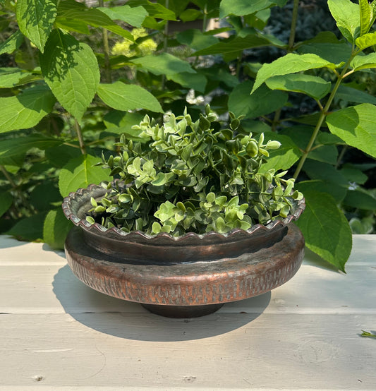 10.5” x 5” H Antique Copper Pot