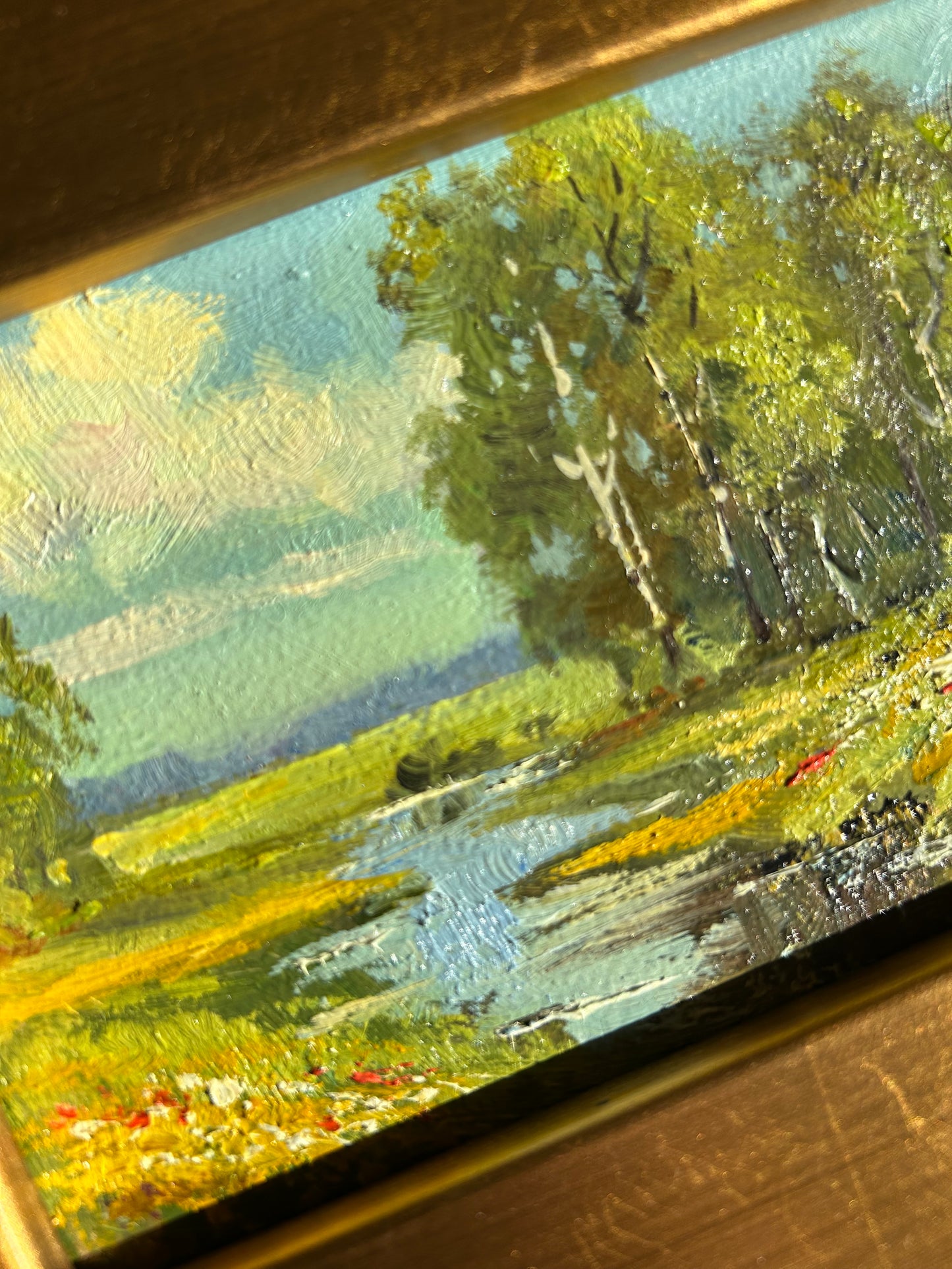 Countryside Creek Original 4” x 6” Oil on Board