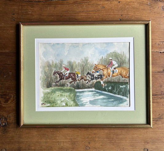 Paris- Equestrian Watercolor Painting 10 x 12