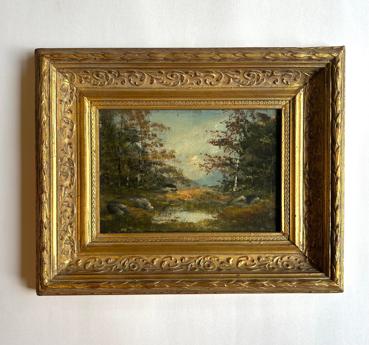 Paris - 11” x 13.5” Autumn Stream, Oil on Canvas Board