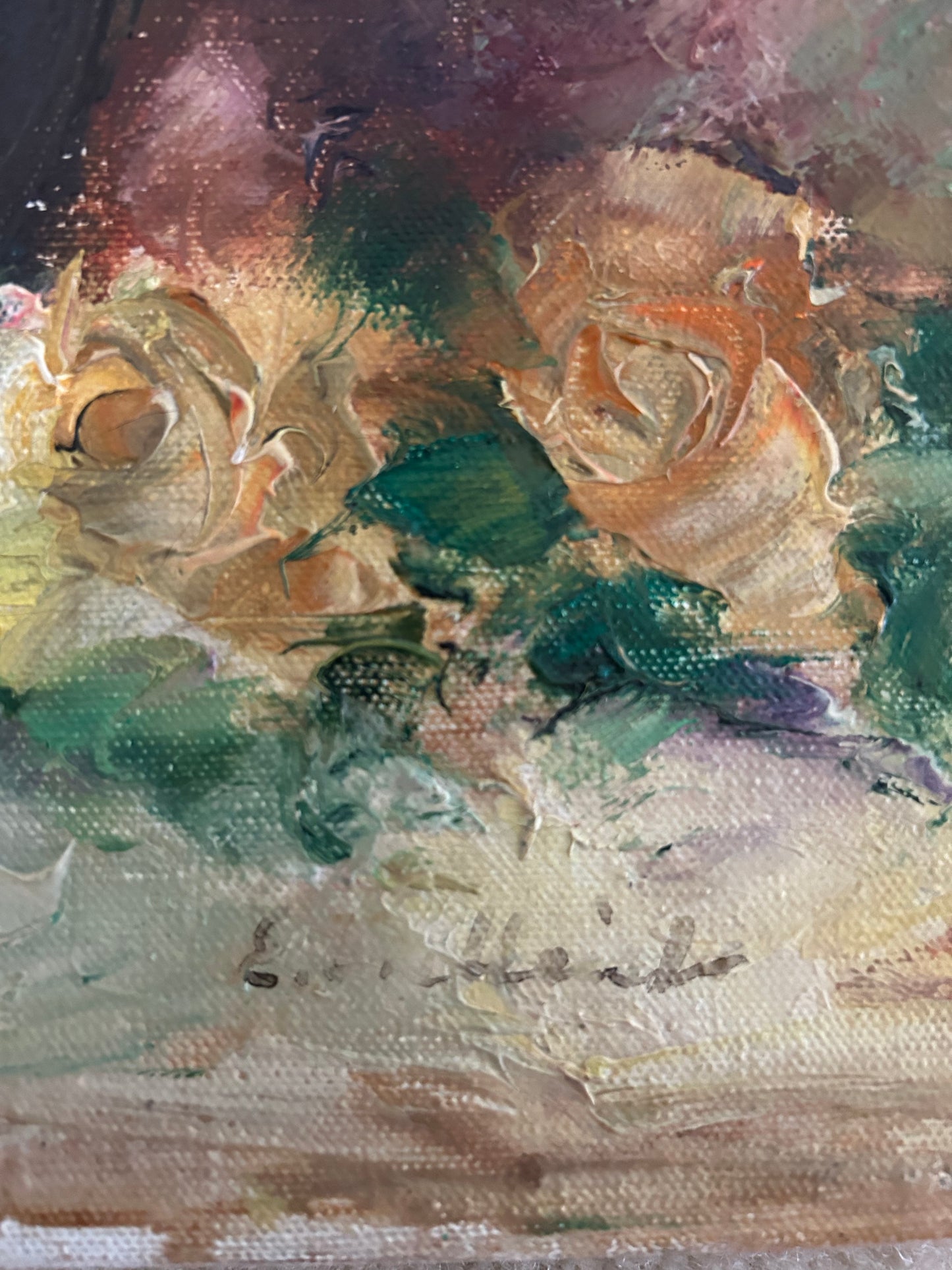 Paris - 13.5” x 19.5” Roses, Oil on Canvas