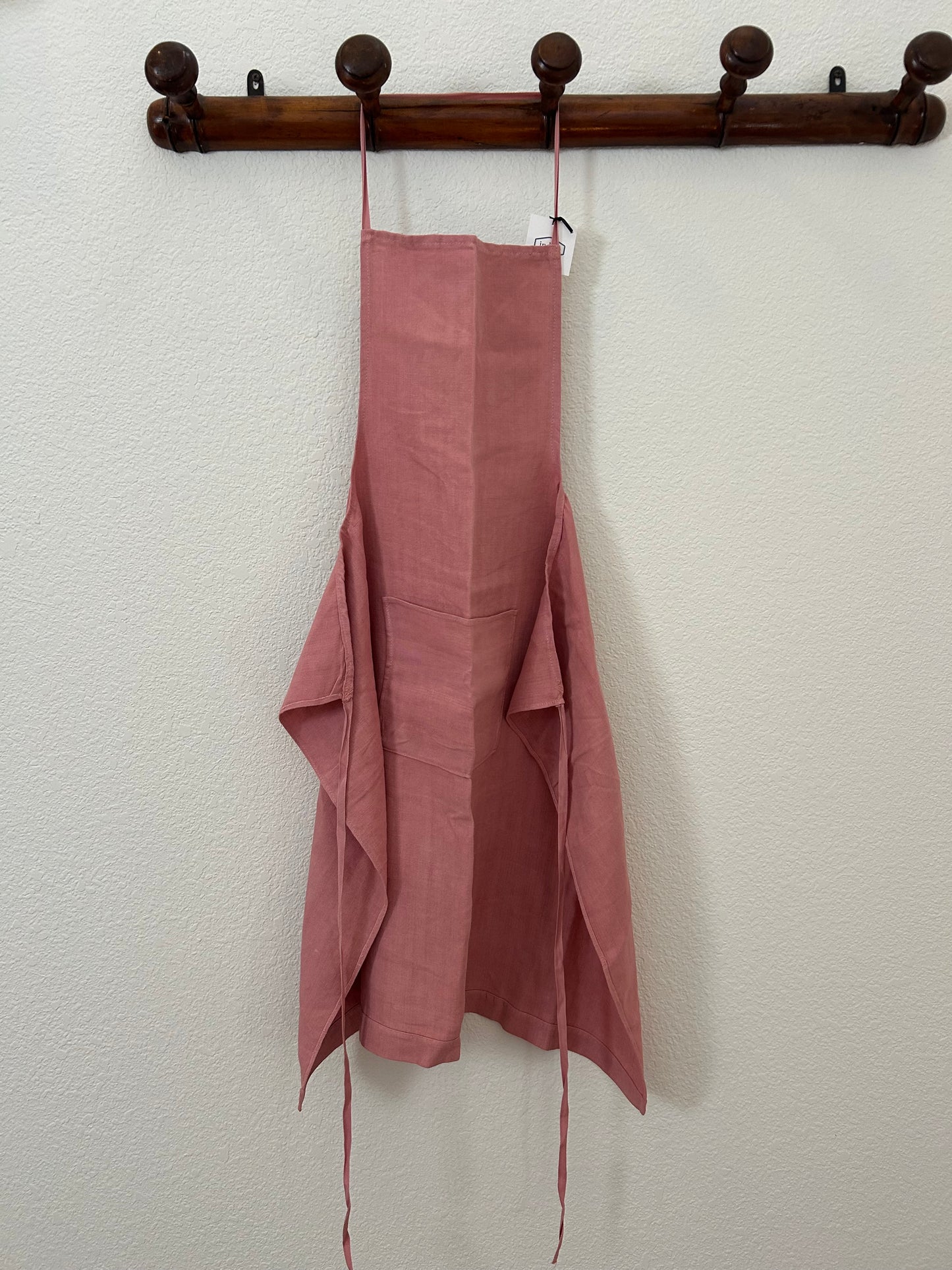 Provence - Vintage Dusty Rose Pink Linen Apron