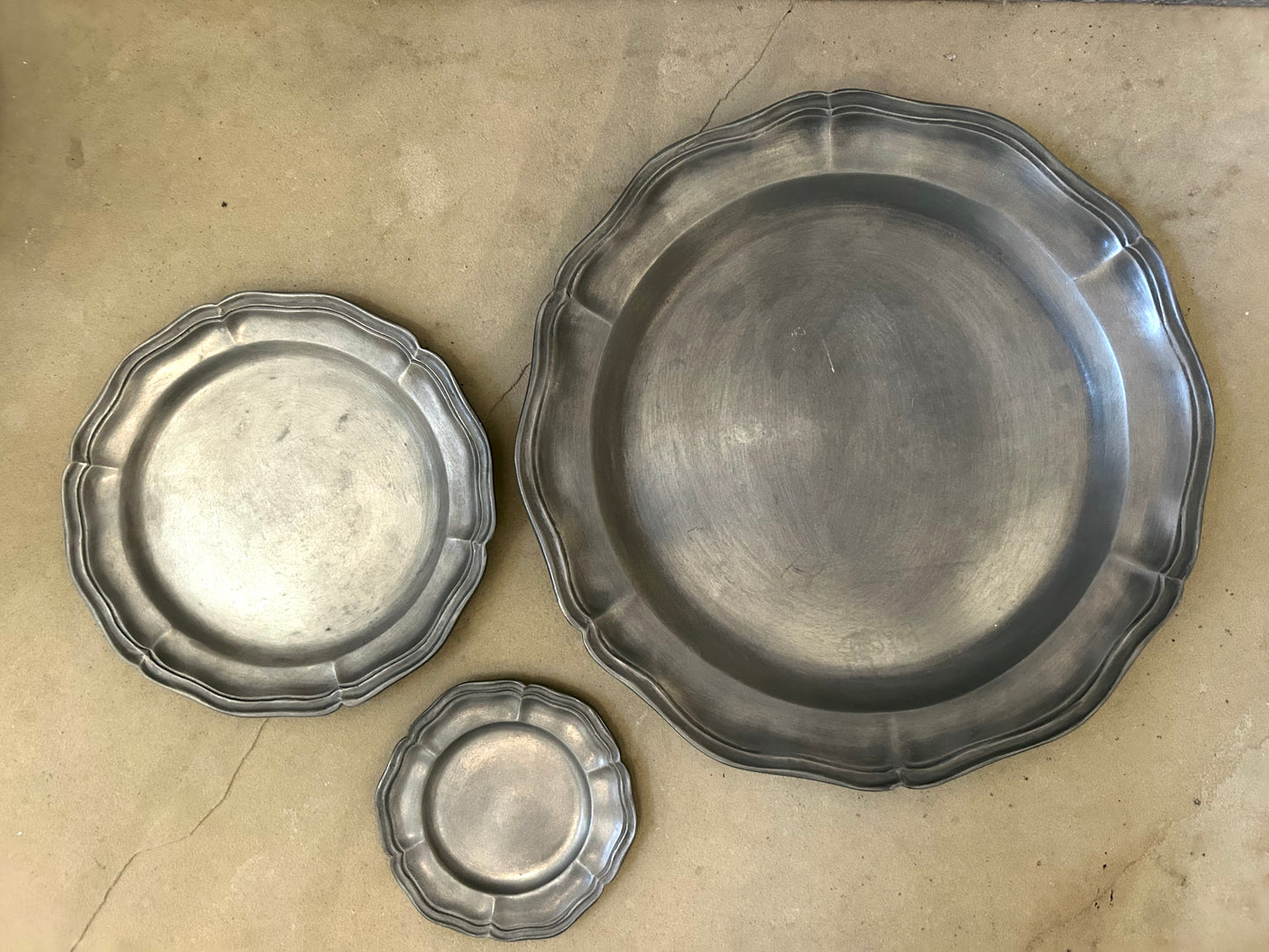 Italian Vintage Pewter Plates