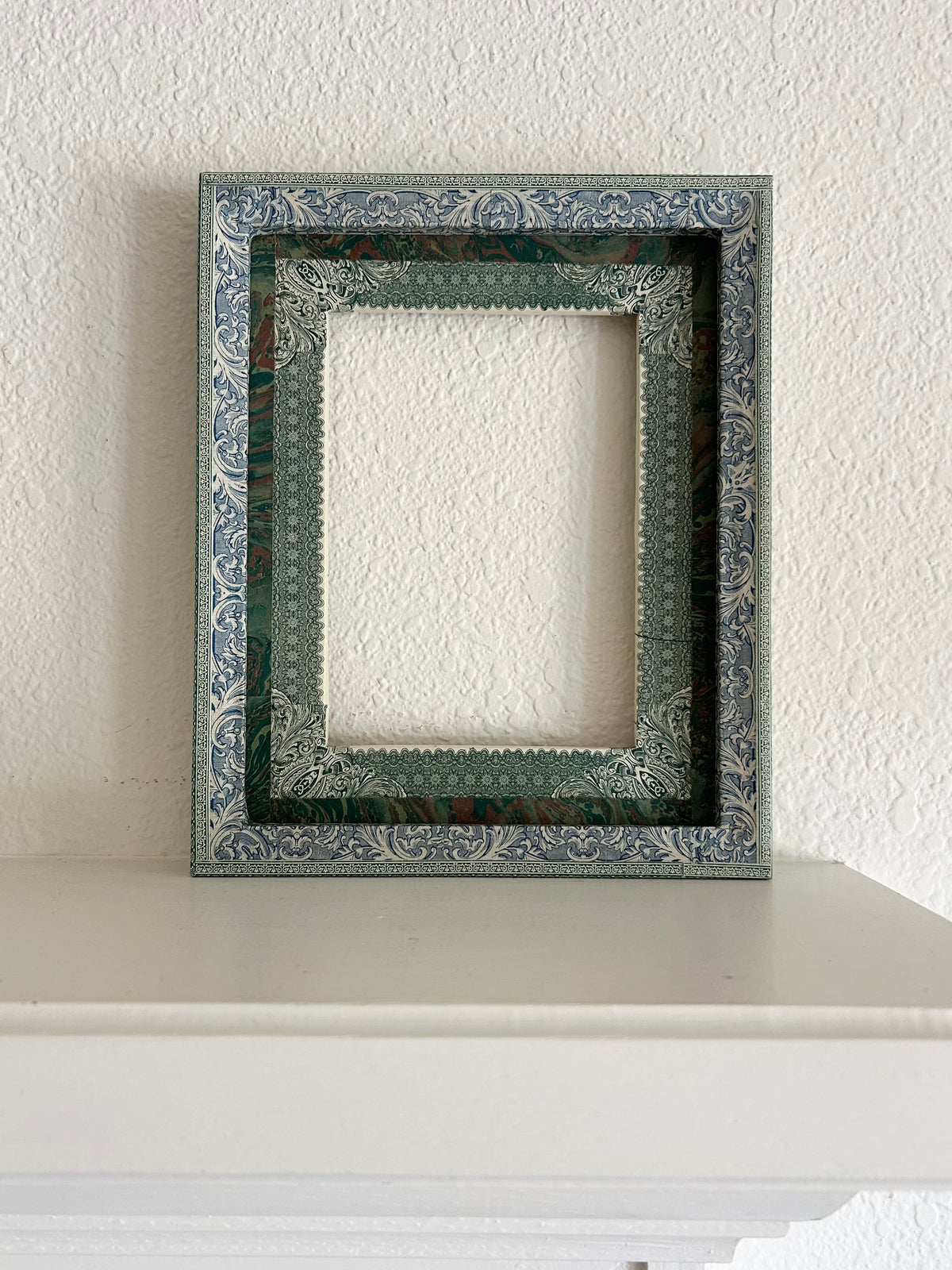 9” x 11” Handmade Decoupage Frame opening 5” x 7”