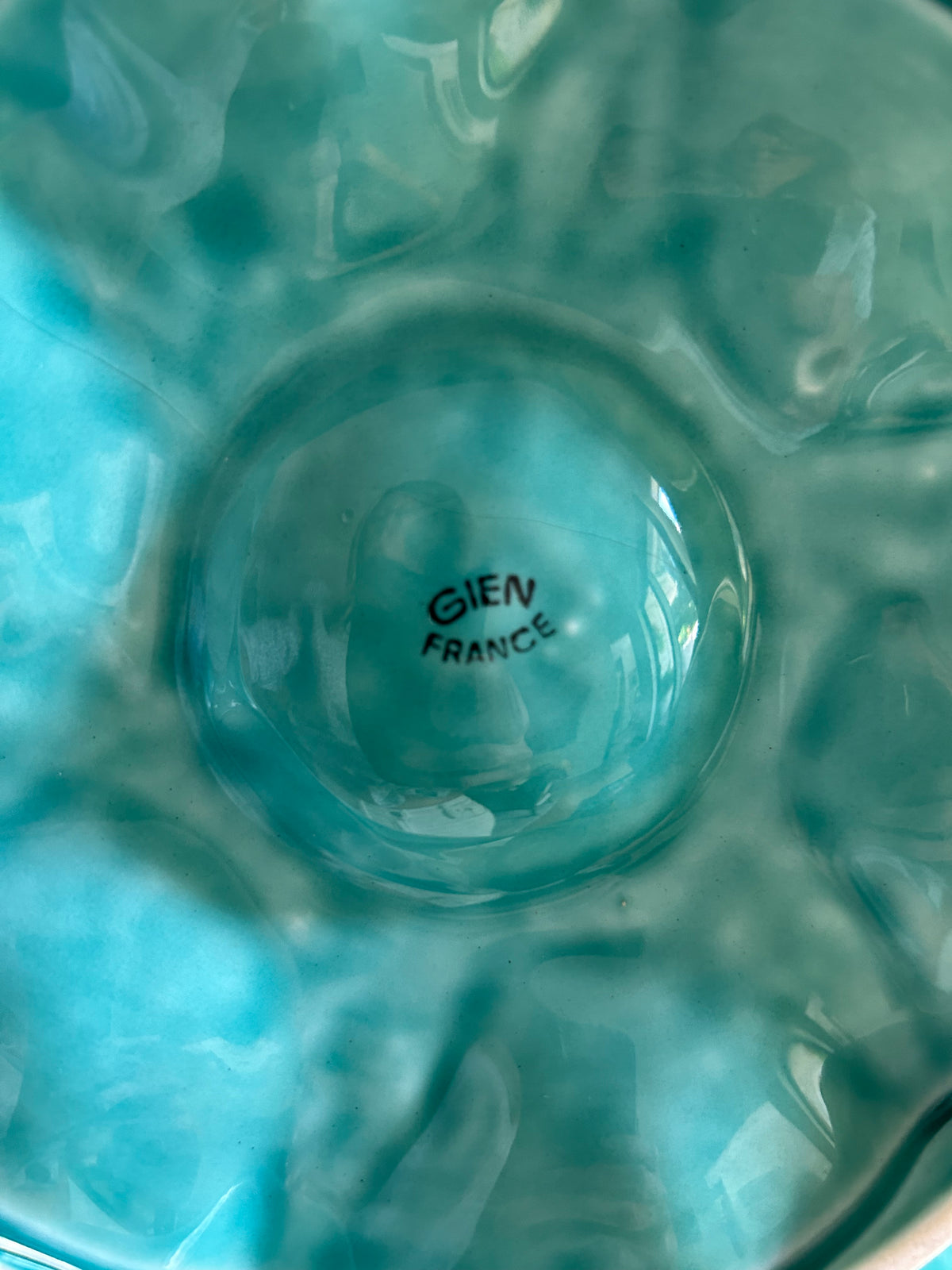 Provence - 9.5” French Gien Aqua Oyster Plate