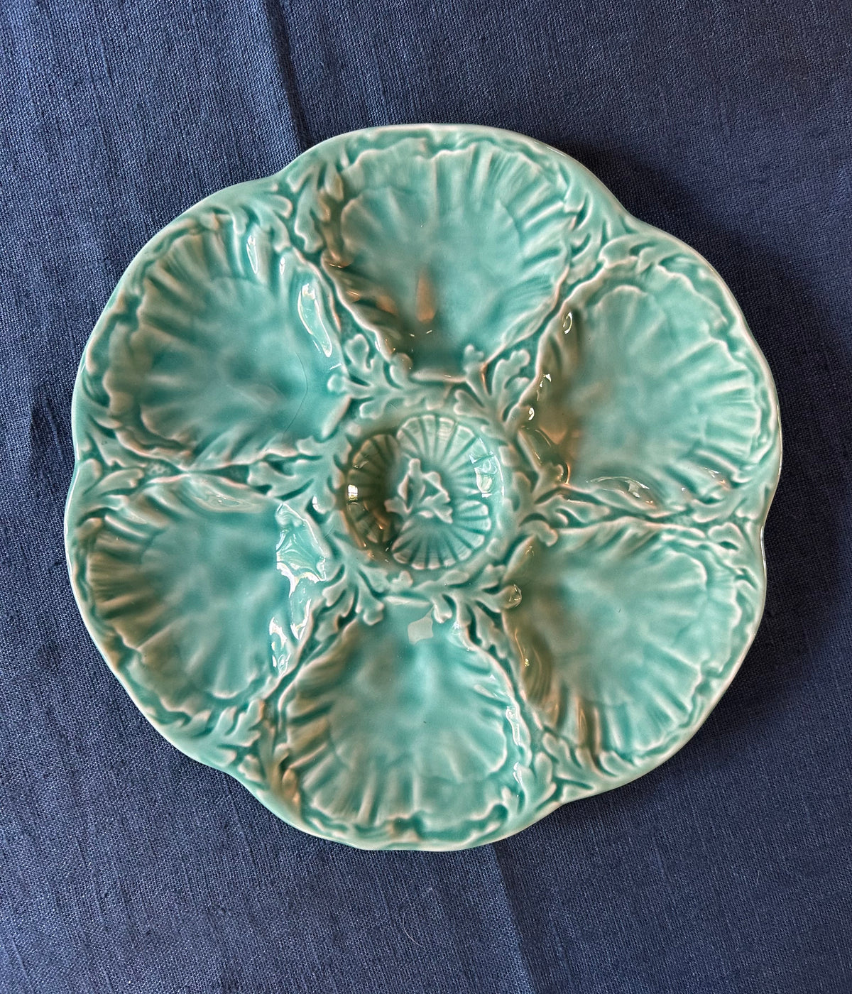 Provence - 9.5” French Gien Aqua Oyster Plate