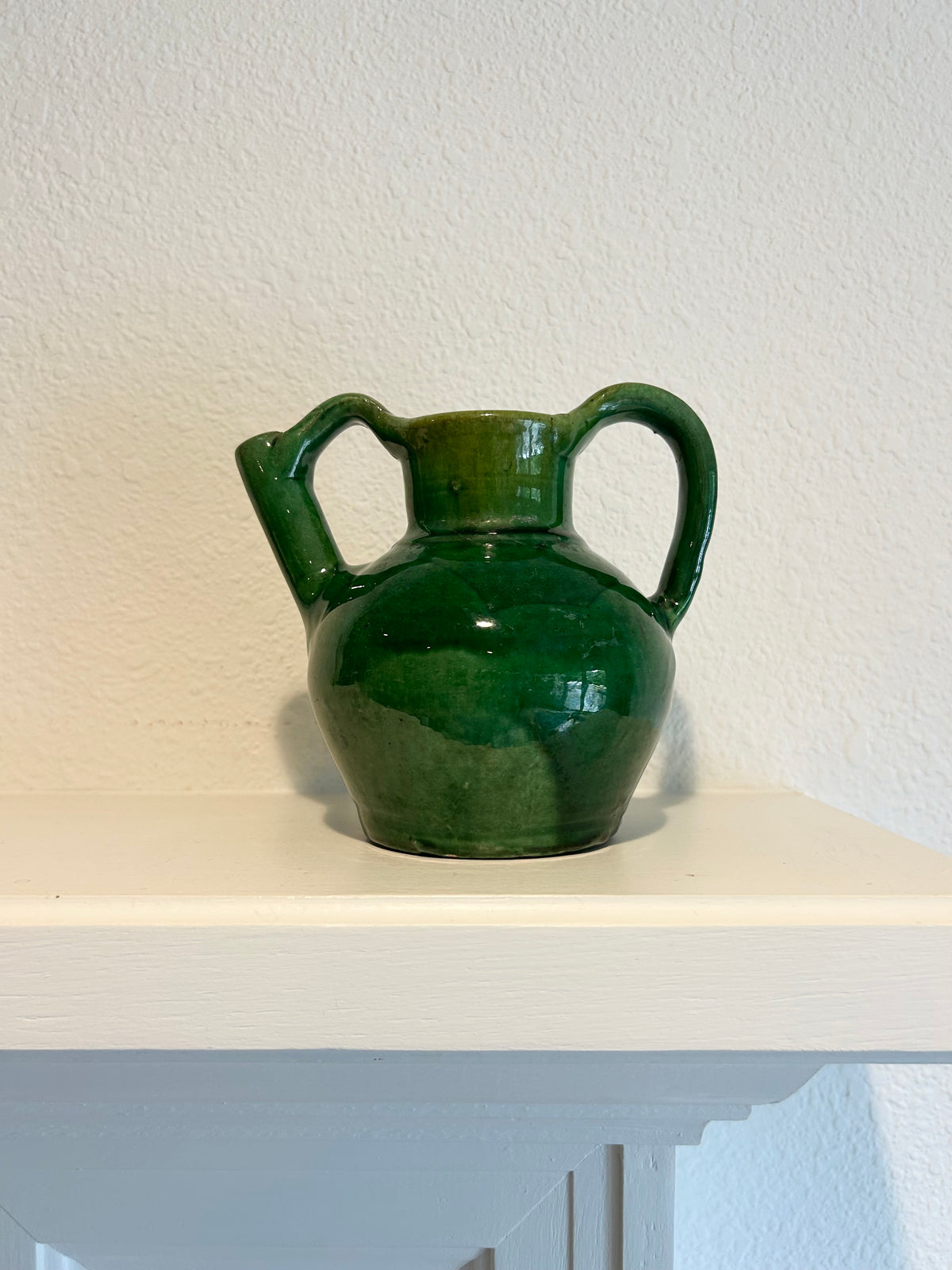 Provence - 7” x 6.5”H Vintage French Green Water Jug