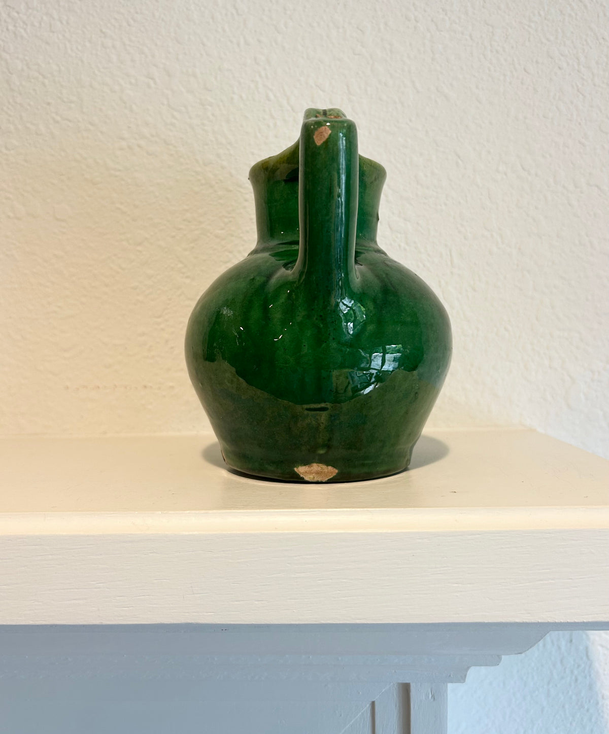 Provence - 7” x 6.5”H Vintage French Green Water Jug