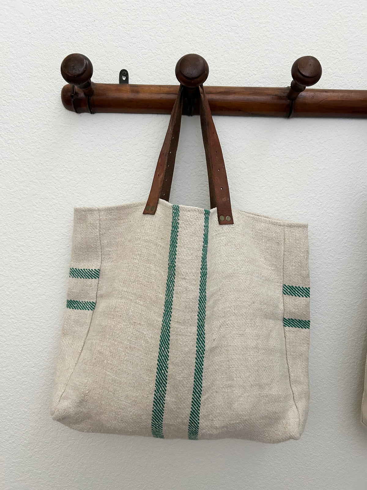 Provence - Grain Sack Bag with Leather Handles
