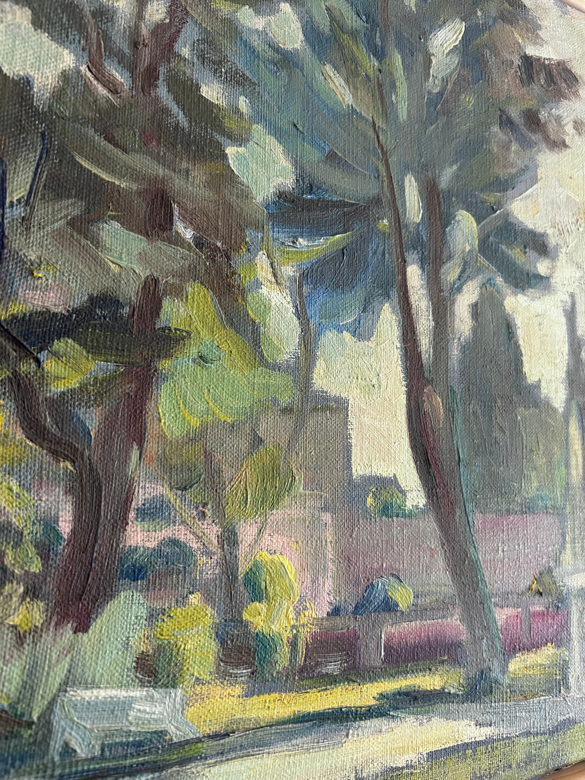 Paris - 15” x 20” Oil on Canvas, Custom Wood Frame