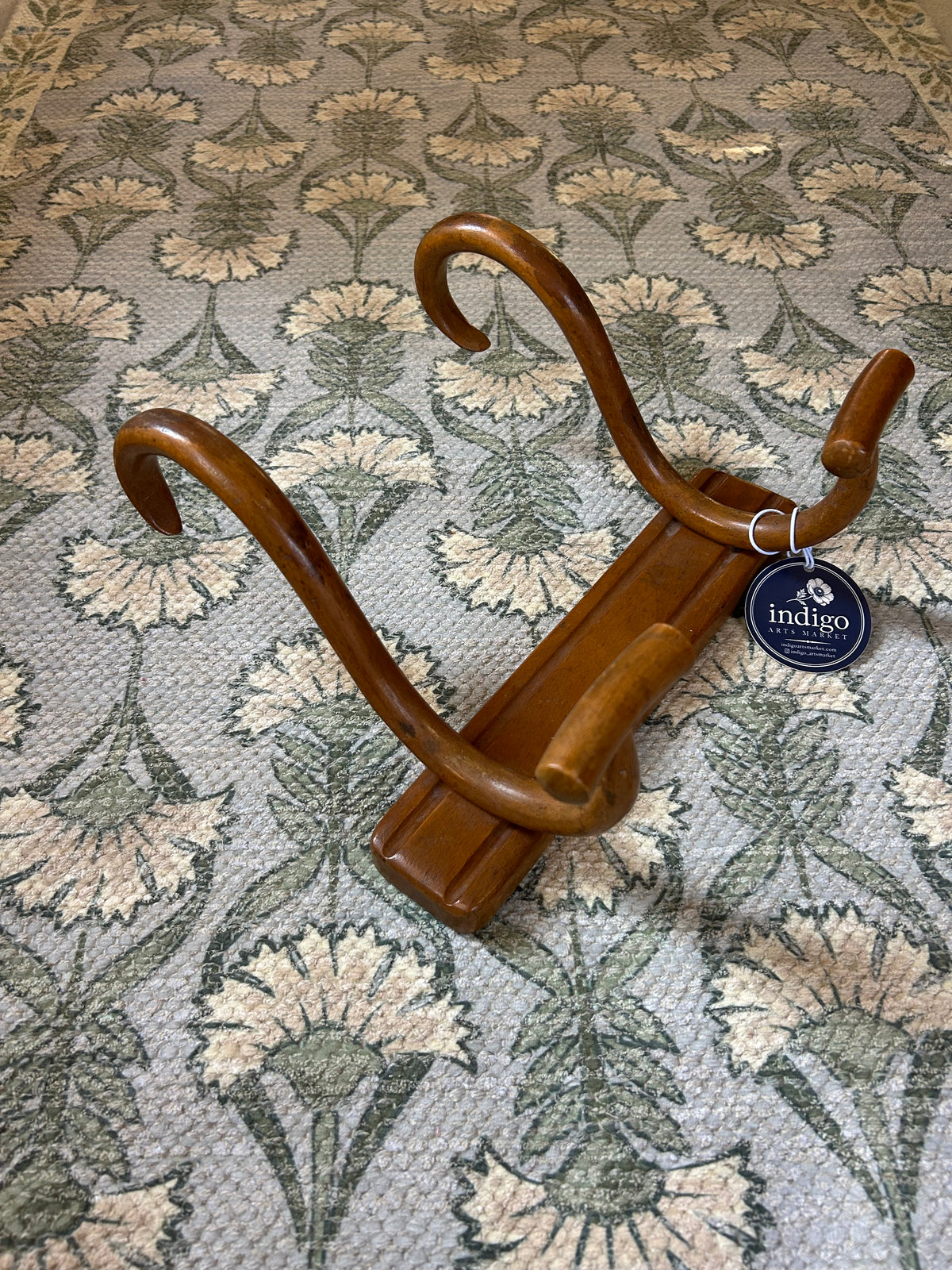 11.5” W x 10” H French Bent Wood 2 Hook