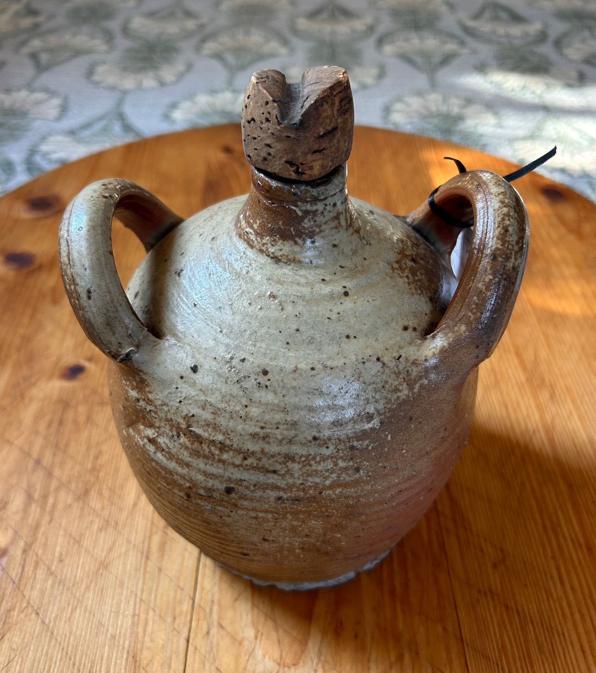 1800s French Earthenware 8” Wine Jug