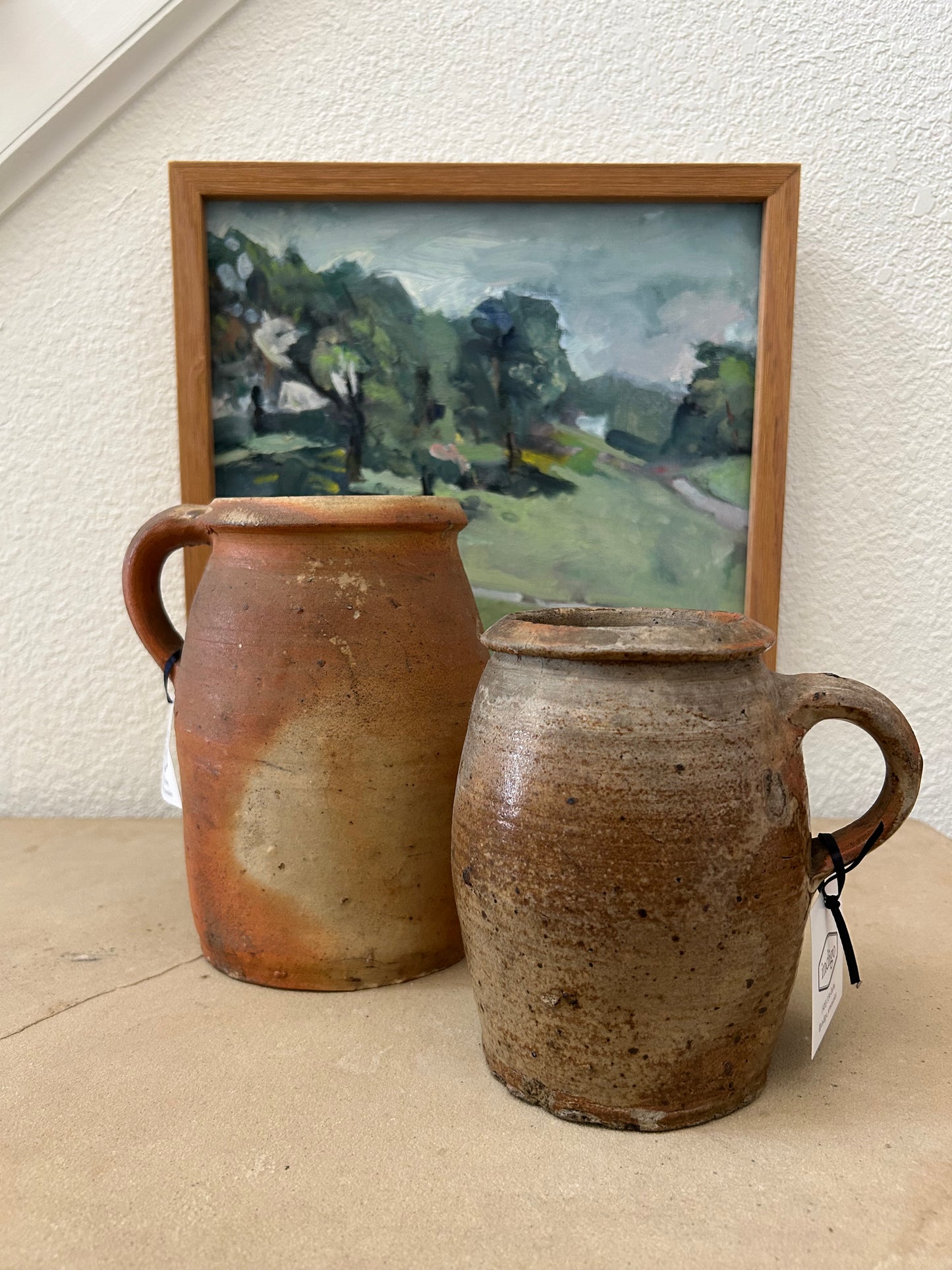 French Vintage 8” Stoneware Pitcher