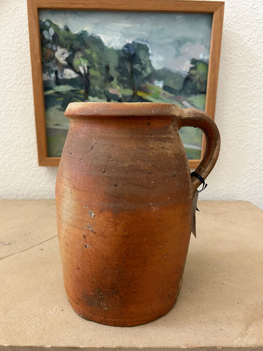 French Vintage 8” Stoneware Pitcher